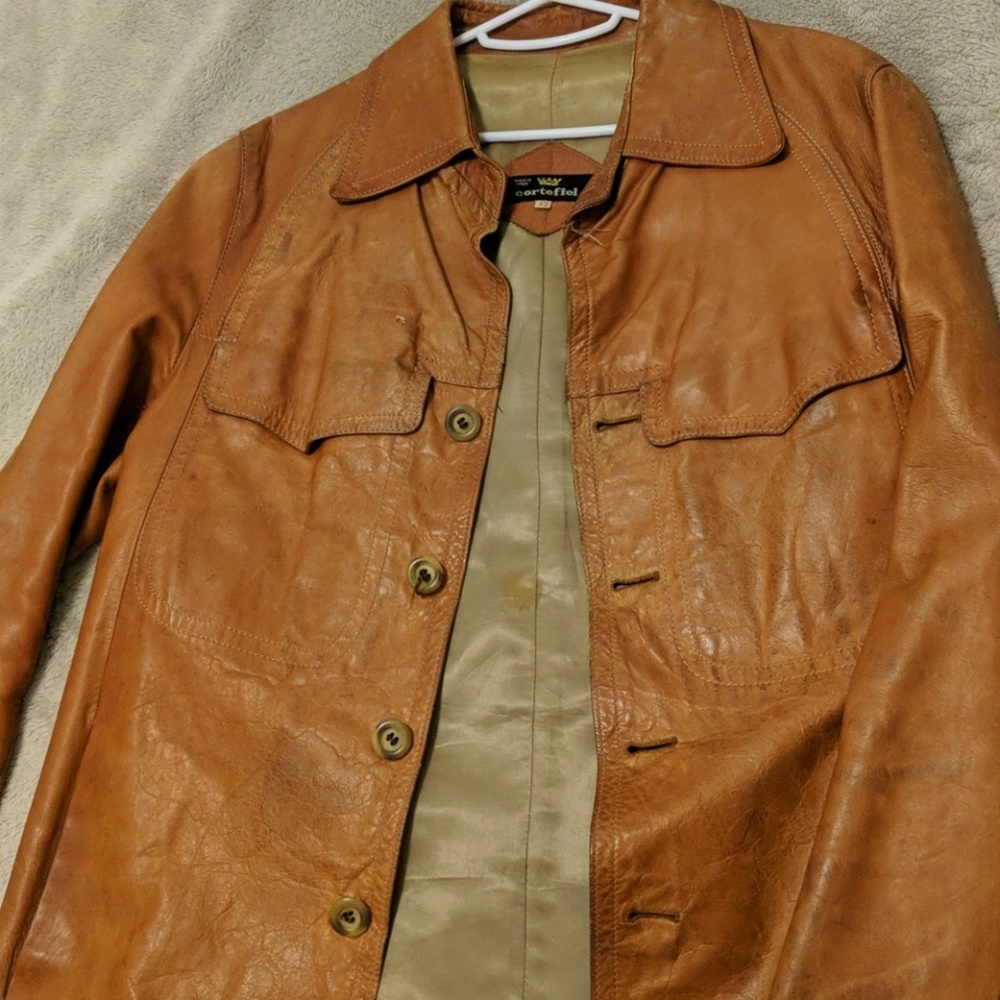 Cortefiel vintage leather jacket